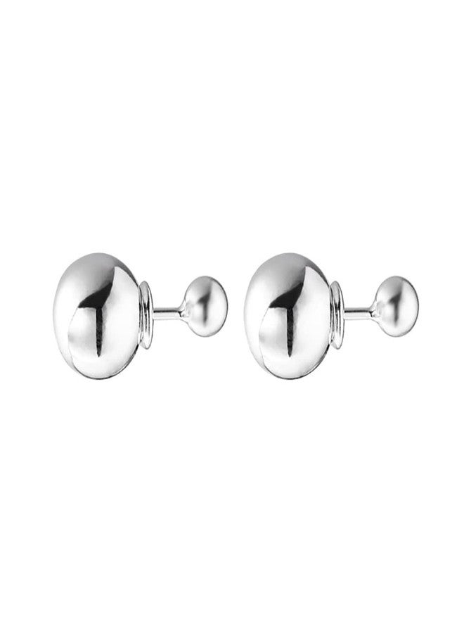 Izpack Cute Bead Ball Double Sided Front Back Stud Earrings for Women 925 Sterling Silver Cartilage Sleeper Ear Jackets Studs Earring Fashion 2 in 1 Jewelry Gifts for Daughter Hypoallergenic - Image 1